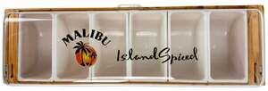 Malibu Island Spiced Rum Wooden Promotional Serving Box Plastic Trays 20"